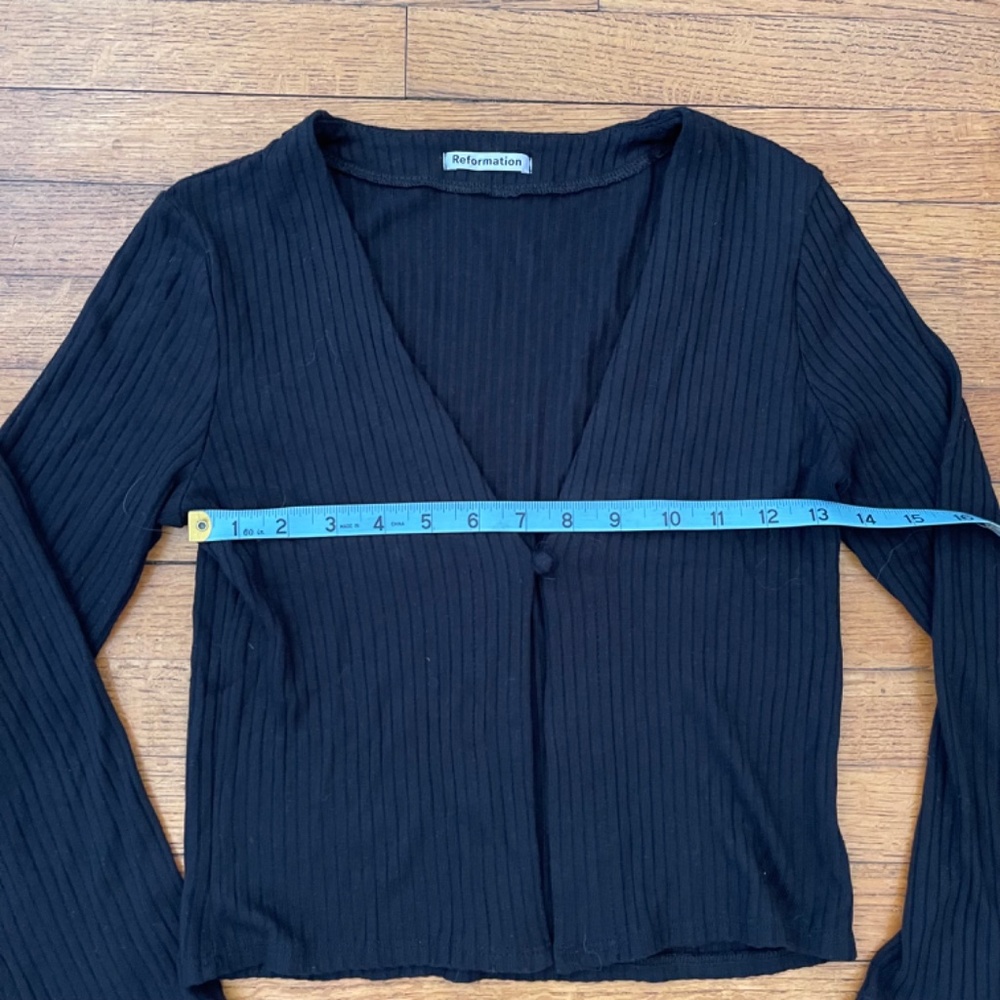REFORMATION Dasia Knit Top Black Size M - Picture 6 of 7